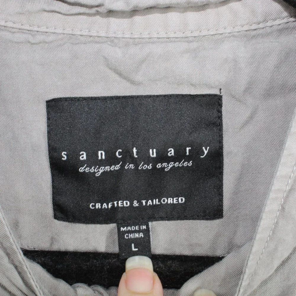 Sanctuary Gray 100% Lyocell Snap Button Front Pockets Jacket Size L - Picture 4 of 9